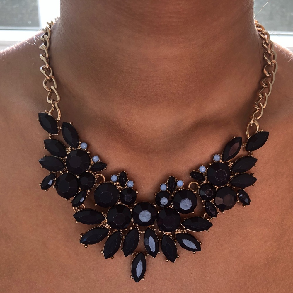 Black statement necklace